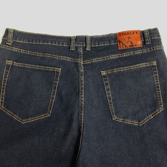 STANLEY Classic Fit 5 Pocket Work Dark Blue Jeans Sz 40x32 (42x32) Stretch Denim - Picture 1 of 9